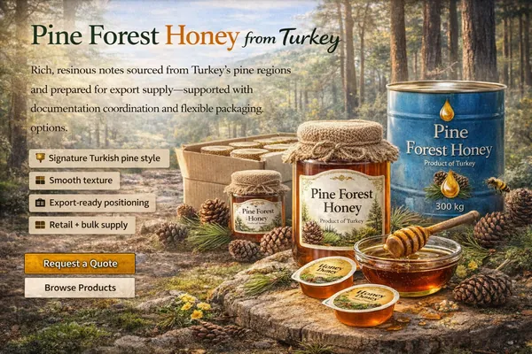 Pine forest honey from Turkey export supply